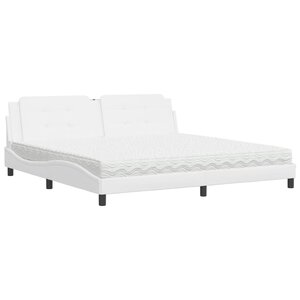 vidaXL Lit avec matelas Zadar blanc 200x200 cm similicuir