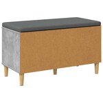 vidaXL Banc d'entrée avec coussin Gris béton 80 x 38 x 46 cm