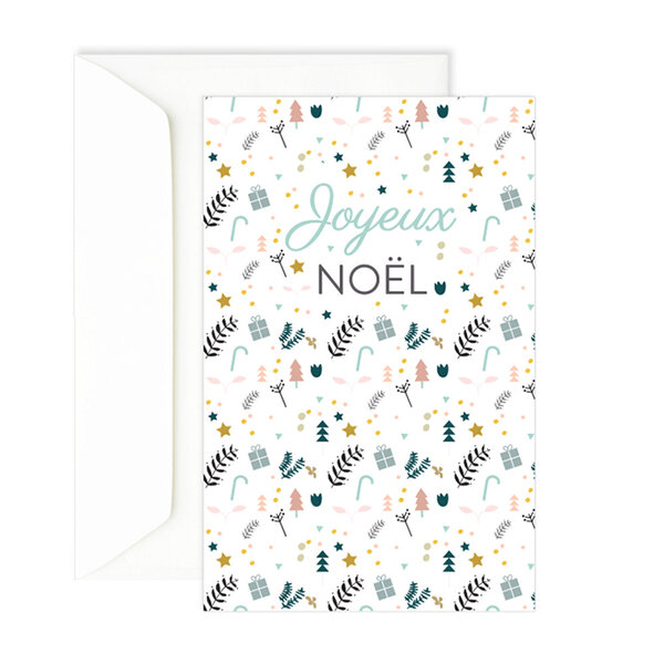 Lot 5 cartes joyeux noël liberty