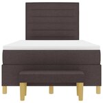 vidaXL Lit à ressorts avec tête de lit Marron foncé 190 x 120 cm tissu