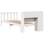 vidaXL Lit bibliothèque sans matelas blanc 90x190cm bois de pin massif