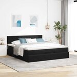 VidaXL Cadre de lit ottoman avec matelas noir 160x200 cm velours