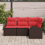 vidaXL Ensemble de canapé de jardin Marron polyrotin