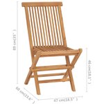 vidaXL Chaises de jardin et coussins beige lot de 2 Bois teck massif