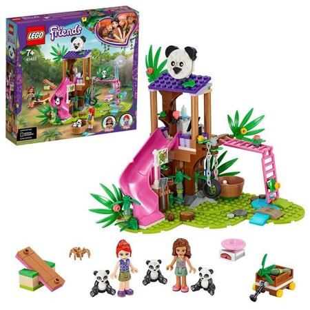 Lego friends 41422 la cabane des pandas dans la jungle  jouet avec mini poupées mia  olivia  et les figurines d'animaux