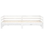 vidaXL Lit coulissant Blanc Bois de pin massif 2x(90x200) cm