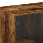 vidaXL Armoire latérale avec portes en verre chêne fumé 68x37x75 5 cm