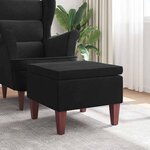 vidaXL Tabouret avec pieds en bois Noir Velours
