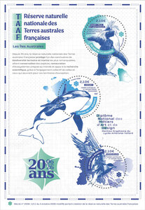 Bloc de 3 timbres TAAF - 20 ans de la réserve naturelle nationale des Terres Australes et Antarctiques Françaises