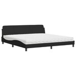 vidaXL Lit avec matelas Dover noir 200x200 cm tissu