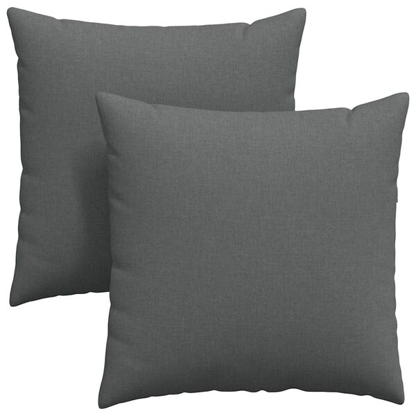 vidaXL Coussins de canapé 2 Pièces Gris foncé 60 x 60 cm tissu