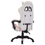 vidaXL Fauteuil de jeux vidéo avec LED RVB Rose et blanc Similicuir