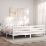 vidaXL Cadre de lit sans matelas blanc 200x200 cm bois massif