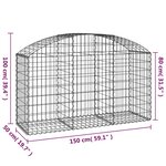 vidaXL Panier de gabions arqué 150x50x80/100 cm Fer galvanisé