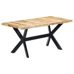 vidaXL Table à manger 160x80x75 cm Bois de manguier massif brut