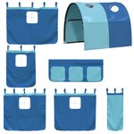 vidaXL Lit mezzanine enfants avec tunnel sans matelas bleu 90x200 cm