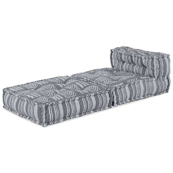 vidaXL Pouf Rayé Gris 70 x 70 x 54 cm tissu