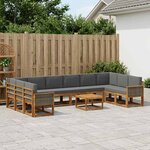 vidaXL Ensemble de canapés d'extérieur 11 Pièces Naturel et Anthracite