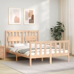 vidaXL Cadre de lit avec tête de lit 140x190 cm bois massif