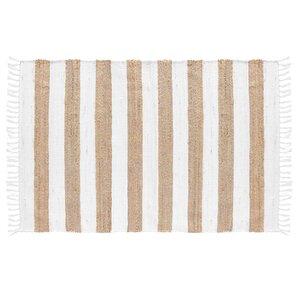 Tapis Rectangle à Franges 120x170 cm Jute et Sagane