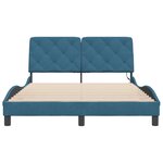 vidaXL Cadre de lit avec lumières LED bleu 120x200 cm velours