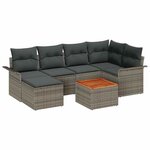 vidaXL Ensemble de canapé de jardin avec coussin 7 Pièces Gris