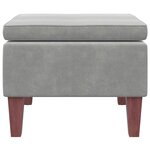 vidaXL Tabouret avec pieds en bois Gris clair Velours