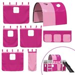 vidaXL Lit superposé sans matelas avec toboggan et rideaux 90x190 cm