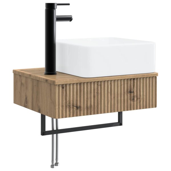 vidaXL Basin de lavage mural Chêne artisanal 53 x 35 x 39 cm