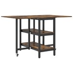 vidaXL Table à dîner 122 x 80 x 76 5 cm Bois d'ingénierie Chêne fumé