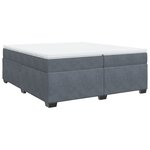 vidaXL Sommier à lattes de lit et matelas Gris foncé 200x200cm Velours