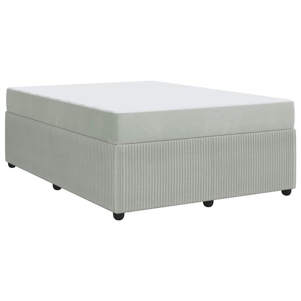 vidaXL Cadre de lit avec matelas Gris clair 140 x 200 cm Velours