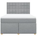 vidaXL Sommier à lattes de lit avec matelas Gris clair 160x200cm Tissu