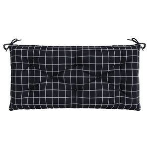 vidaXL Coussin de banc de jardin carreaux noir 110x50x7 cm tissu