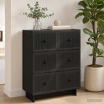 vidaXL Armoire à tiroirs 66 x 34 5 x 90 cm Bois d'ingénierie Noir