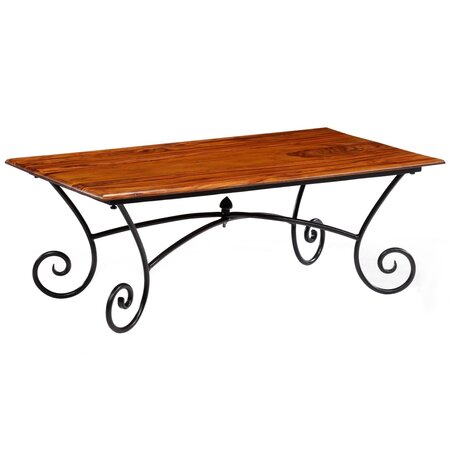 vidaXL Table basse avec pieds bouclés Bois de Sesham 110 x 60 x 39 cm