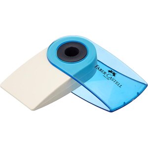 Gomme Sleeve Mini Translucide Rouge Bleu Turquoise Coloris Coloris Aléatoire FABER-CASTELL