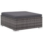 vidaXL Salon de jardin 8 Pièces avec coussins résine tressée gris