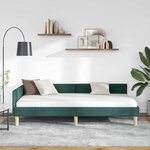 vidaXL Cadre de lit d'angle Vert foncé 80 x 200 cm tissu