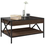 vidaXL Table basse avec LED infini chêne marron 70x50x38 cm