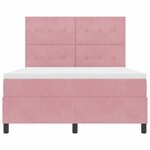 vidaXL Lit à ressort LED avec matelas Rose 140 x 200 cm tissu