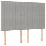 vidaXL Tête de lit à LED Gris clair 144x5x118/128 cm Tissu
