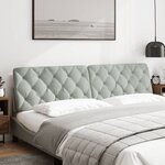 vidaXL Coussin de tête de lit gris clair 200 cm velours