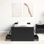 vidaXL Cadre de lit Chêne noir 75 x 190 cm Bois d'ingénierie