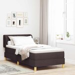 lit à ressort vidaXL avec matelas en marron foncé  100x200 cm  tissu