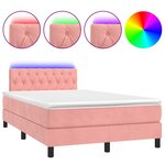 vidaXL Sommier à lattes de lit avec matelas et LED Rose 120x200cm