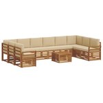 vidaXL Ensemble de canapés d'extérieur 11 Pièces Naturel et Beige