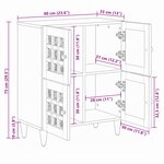 vidaXL Buffet avec porte Naturel 60 x 33 x 75 cm Bois de mangue massif