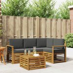 vidaXL Ensemble de canapés d'extérieur 5 Pièces Naturel et Anthracite