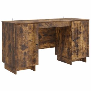 vidaXL Bureau Chêne fumé Bois d'ingénierie 142 5 x 50 x 75 cm
